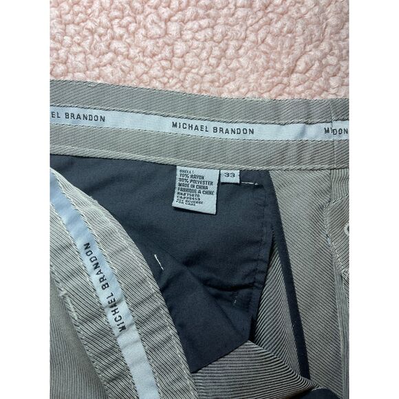 Michael Brandon Men's Casual Relax Fit Pants Tan/Gray Color size 33 - Picture 2 of 7